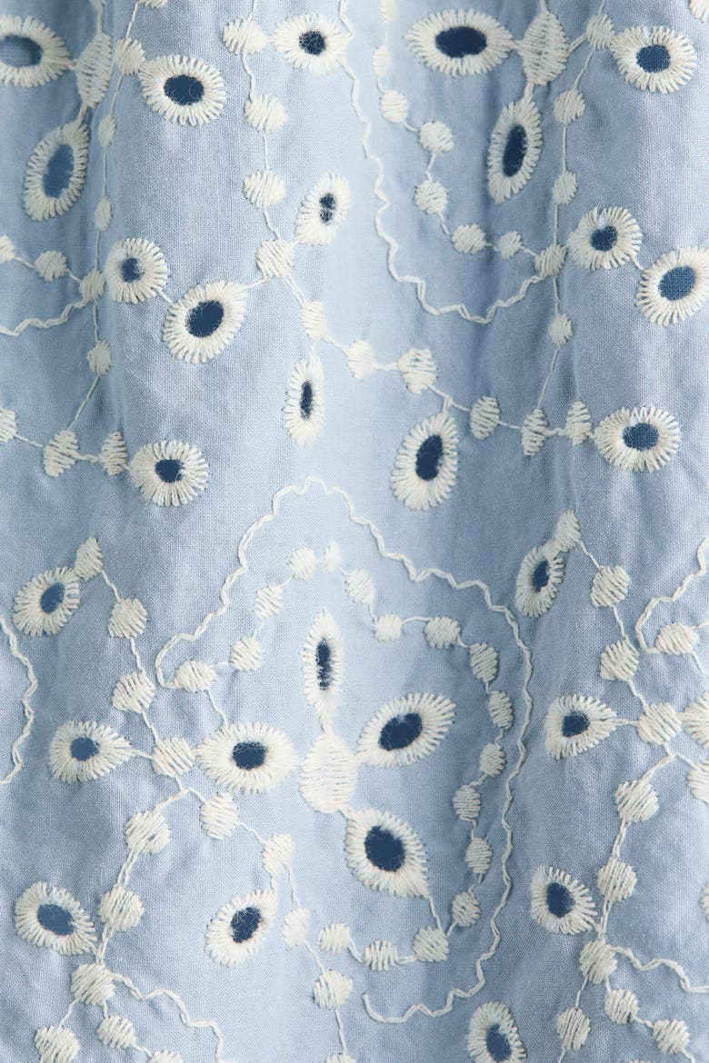 Broderie Anglaise Cotton Dress, Alternate, color, Light blue