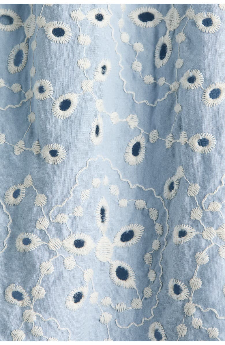 H&M Broderie Anglaise Cotton Dress, Alternate, color, Light Blue