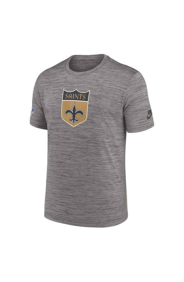 Nike Men's Nike Heather Charcoal New Orleans Saints 2023 Sideline Alternate Logo Performance T-Shirt, Alternate, color, Heather Charcoal