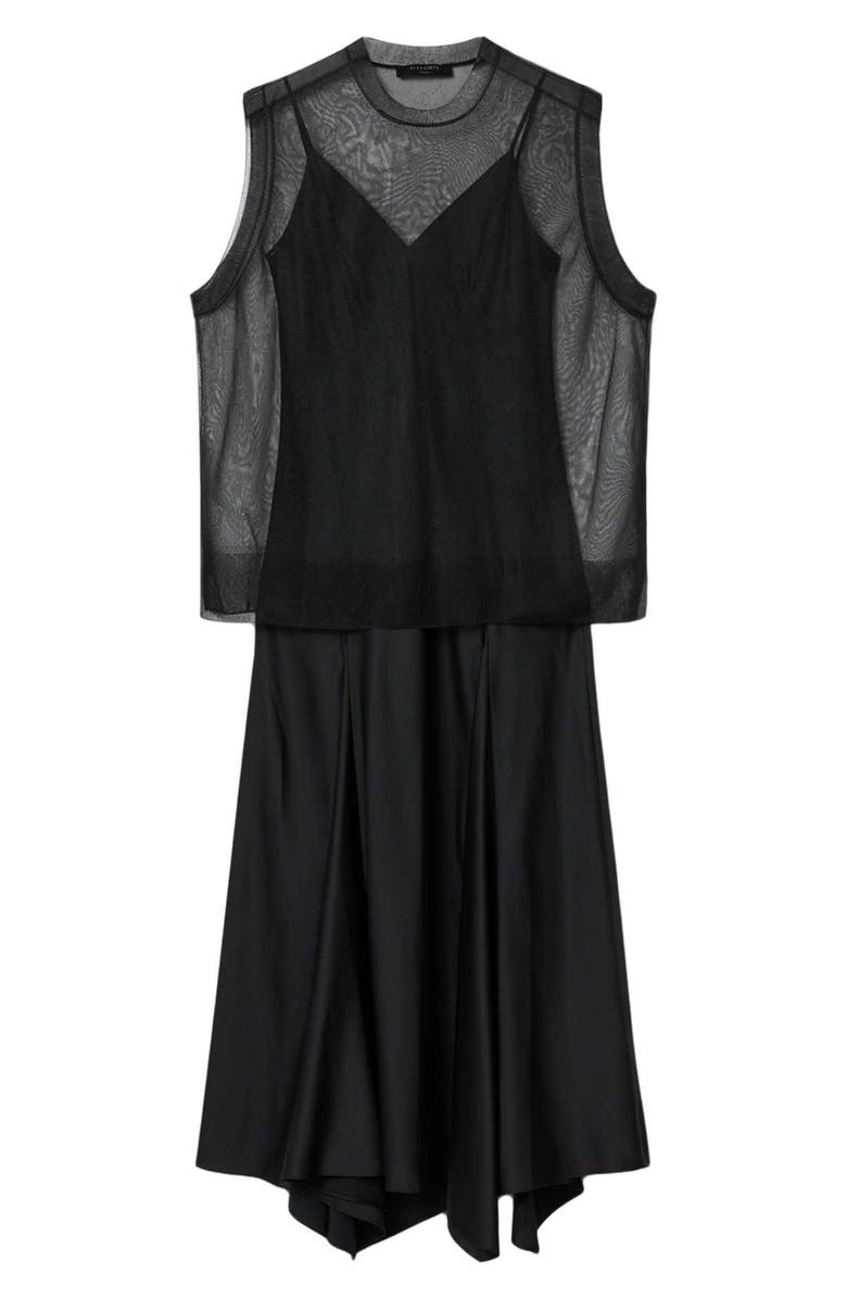 AllSaints Ava A-Line Dress, Alternate, color, Black