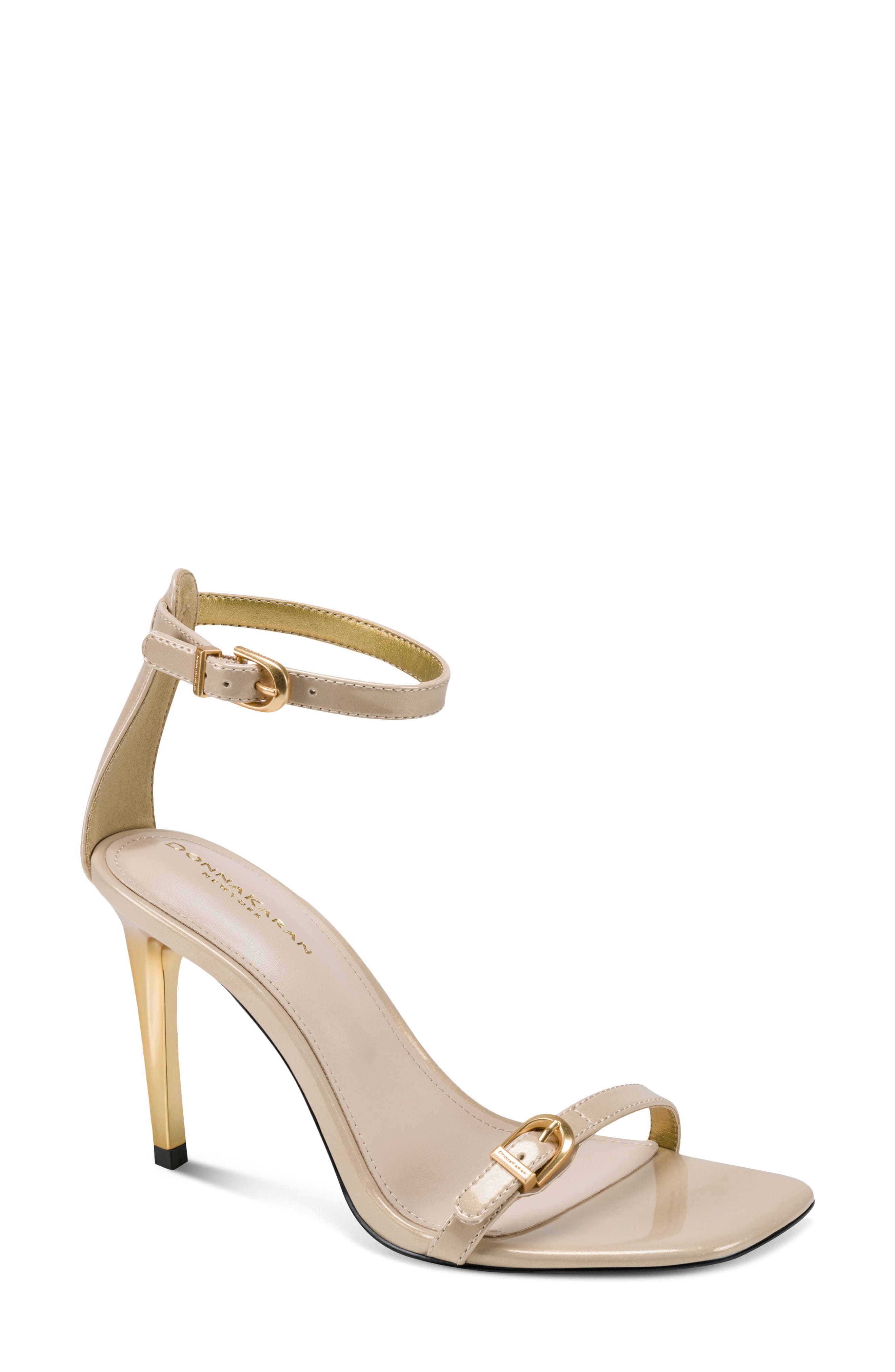 DKNY Pryce Ankle Strap Sandal, Main, color, Beige/ Gold