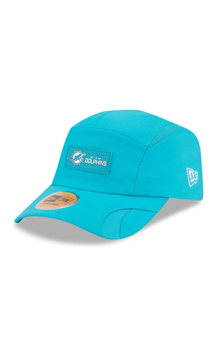 New Era Men's New Era Aqua Miami Dolphins 2025 Sideline  Runner Adjustable Hat, Main, color, Aqua