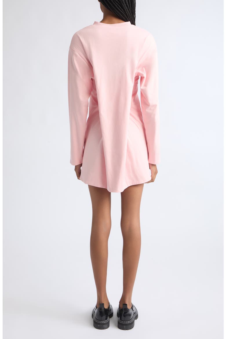 Snap Cotton T-Shirt Dress, Alternate, color, PINK