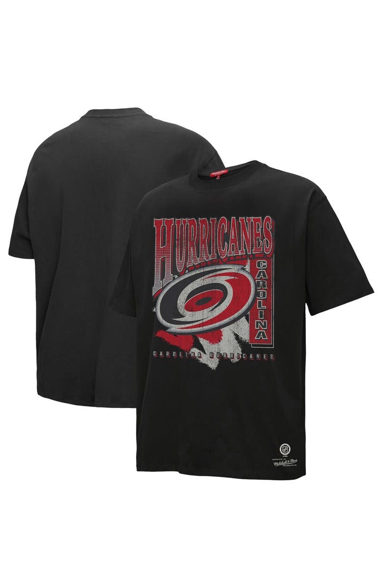 Mitchell & Ness Women's Mitchell & Ness Black Carolina Hurricanes Choppy Ice Boyfriend T-Shirt, Alternate, color, Black