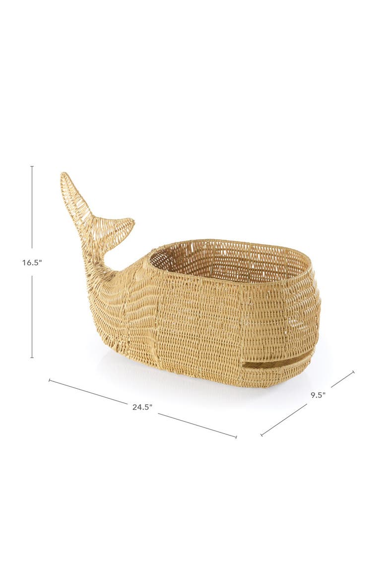 Whale Washable Wicker Floor Basket, Alternate, color, Brown