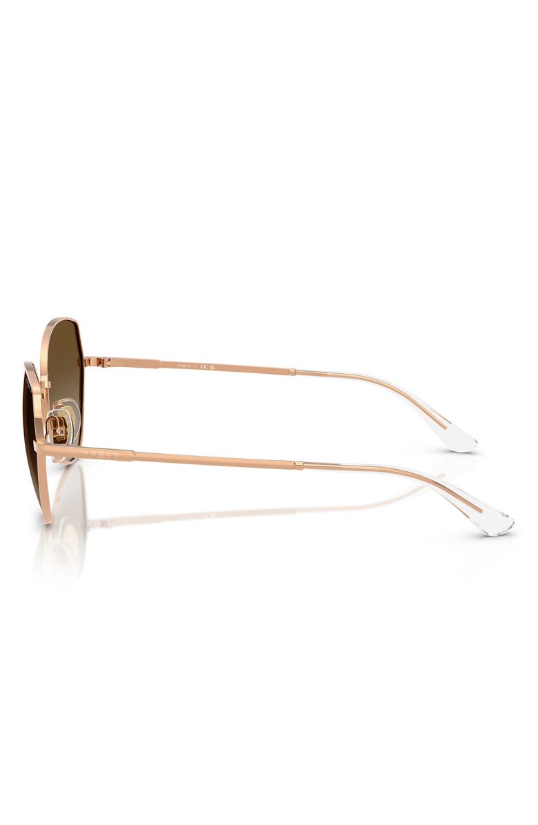 VOGUE 56mm Polarized Gradient Oval Sunglasses, Alternate, color, Rose Gold