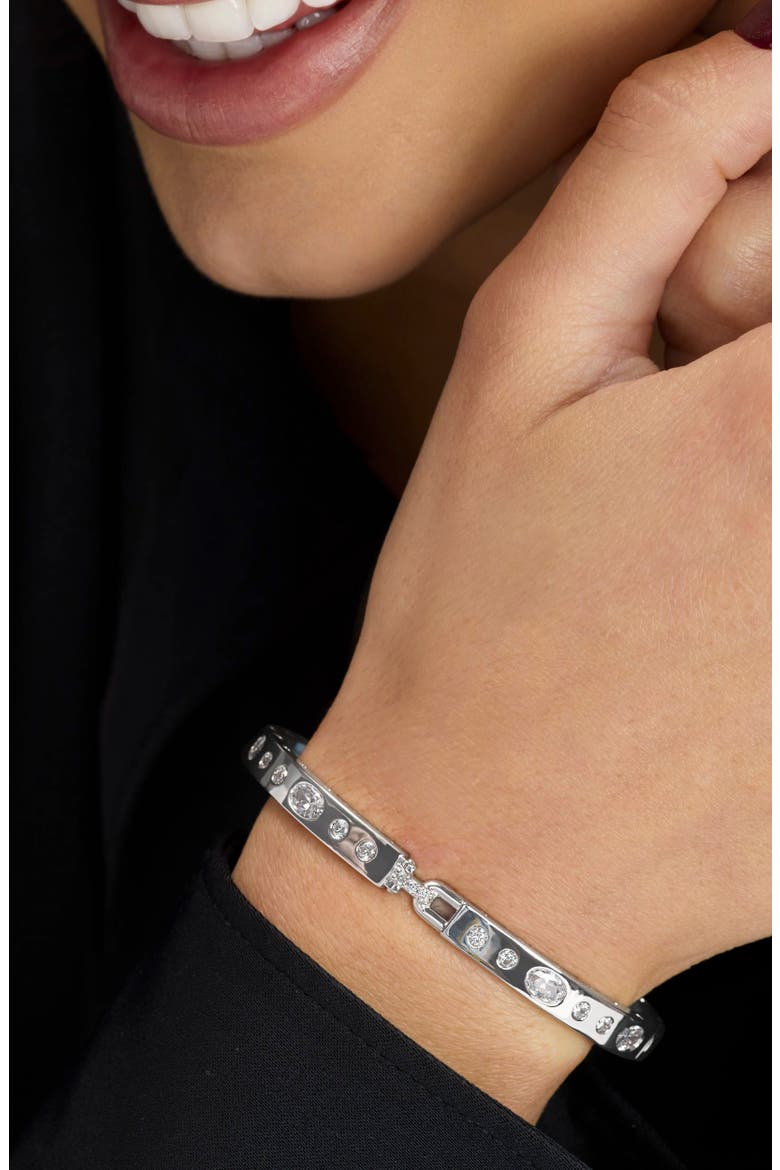 Ashley Sunset Lock Cuff, Alternate, color, SILVER-WHITE