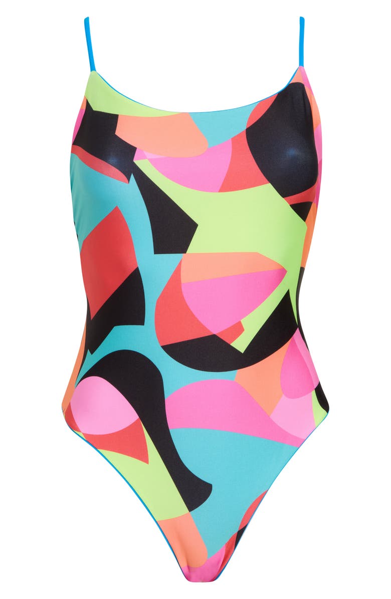 Maaji Luster Reversible One-Piece Swimsuit, Alternate, color, Blue