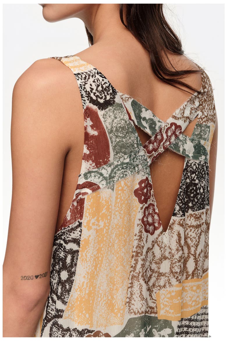 Lace Irregular Fluid Dress With Frayed Details, Alternate, color, LACE PRINT IVORY