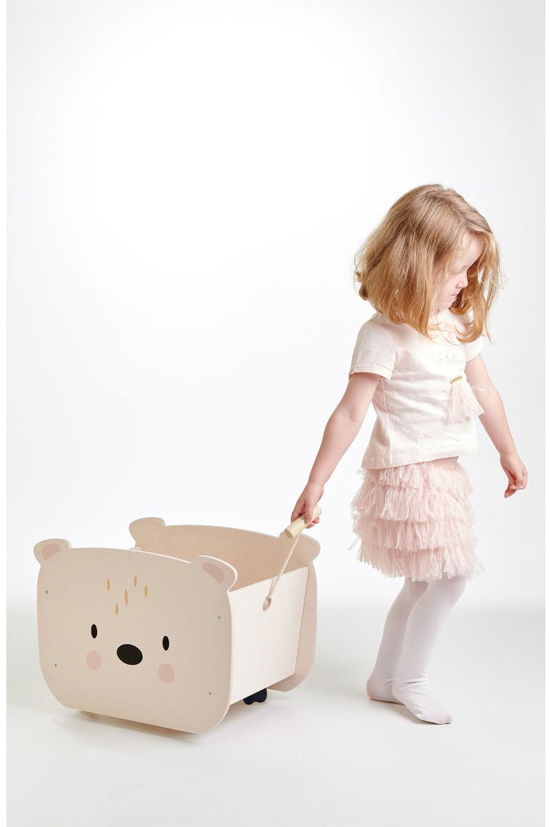 Pull Along Bear Cart, Alternate, color, MULTI