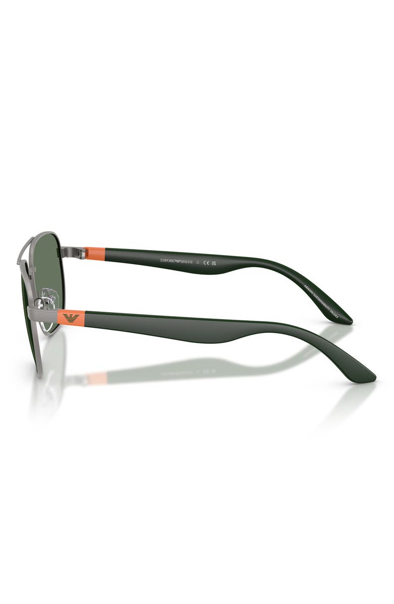 Emporio Armani Kids' 51mm Square Sunglasses, Alternate, color, Matte Gunmetal / Dark Green