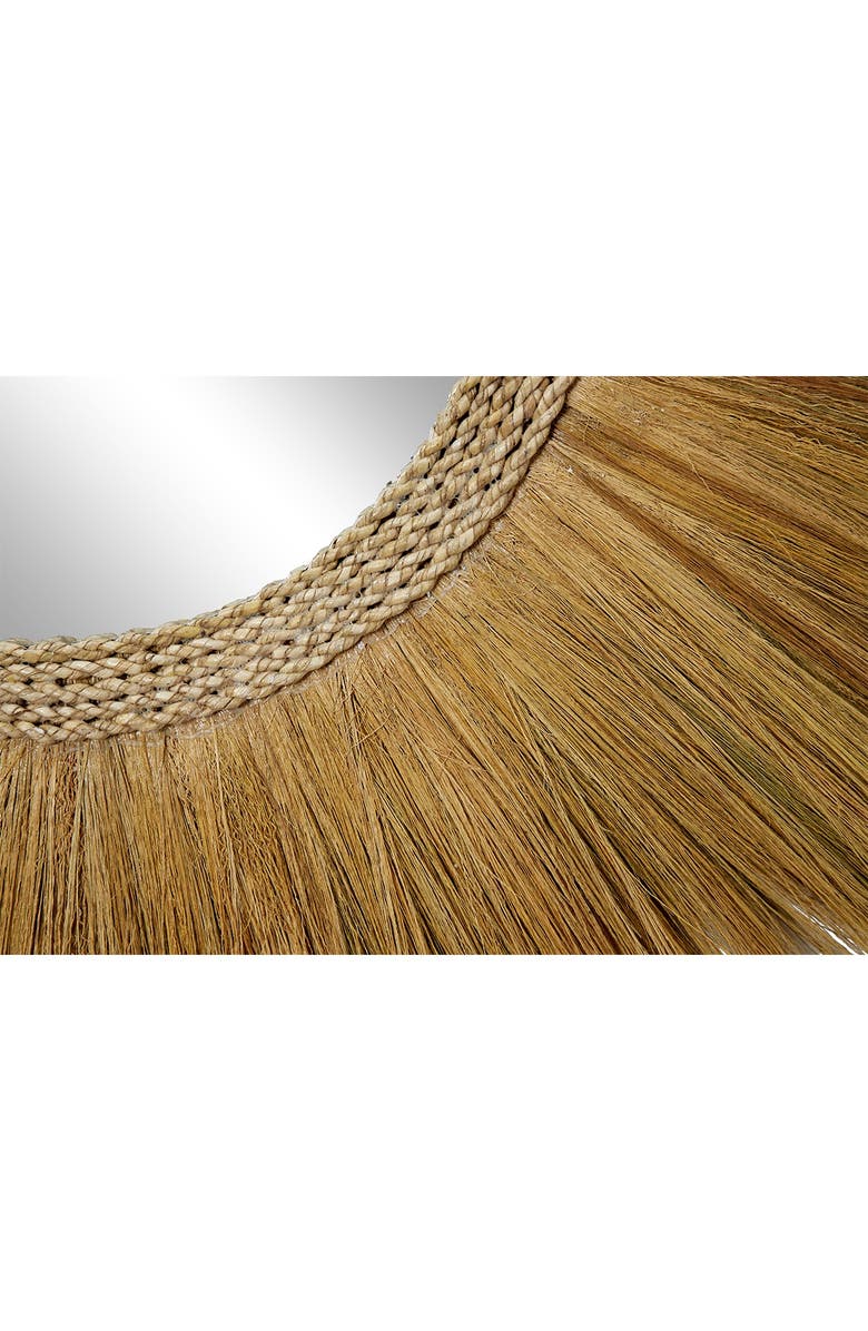 GINGER BIRCH STUDIO Brown Dried Plant Starburst Wall Mirror, Alternate, color,