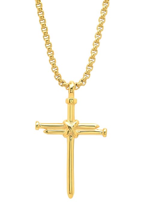 Men's Nail Cross Pendant Necklace