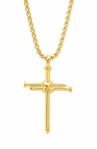 Men's Nail Cross Pendant Necklace