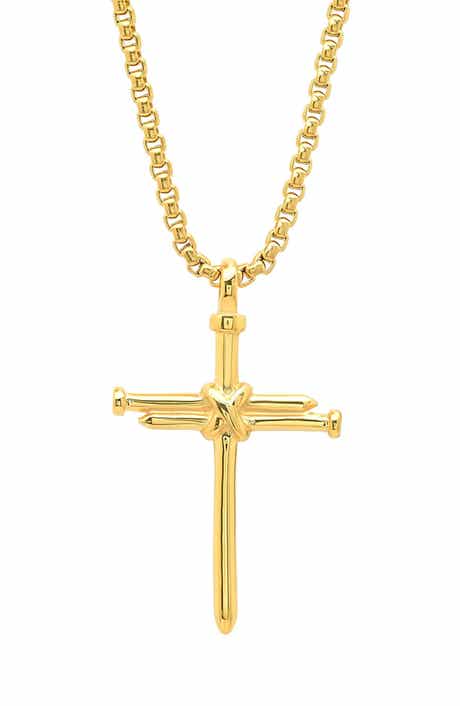 Men's Nail Cross Pendant Necklace