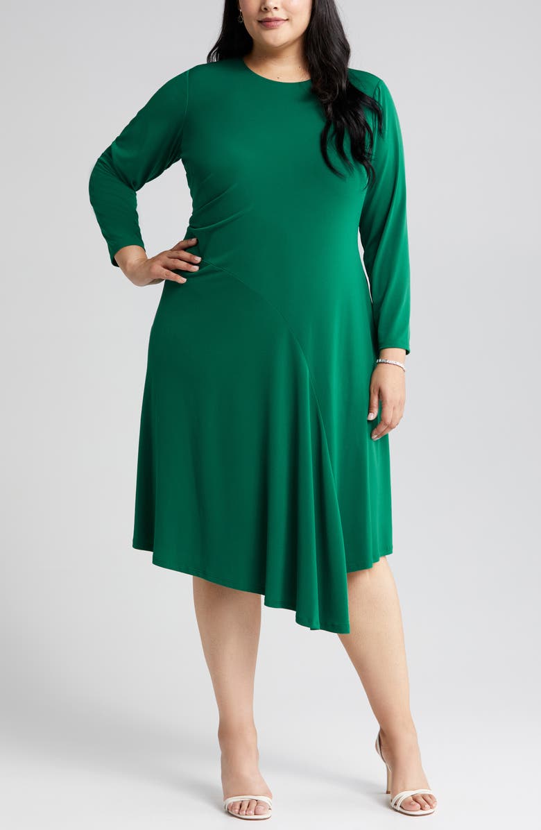Maggy London Long Sleeve Asymmetric Hem Jersey Dress, Alternate, color,