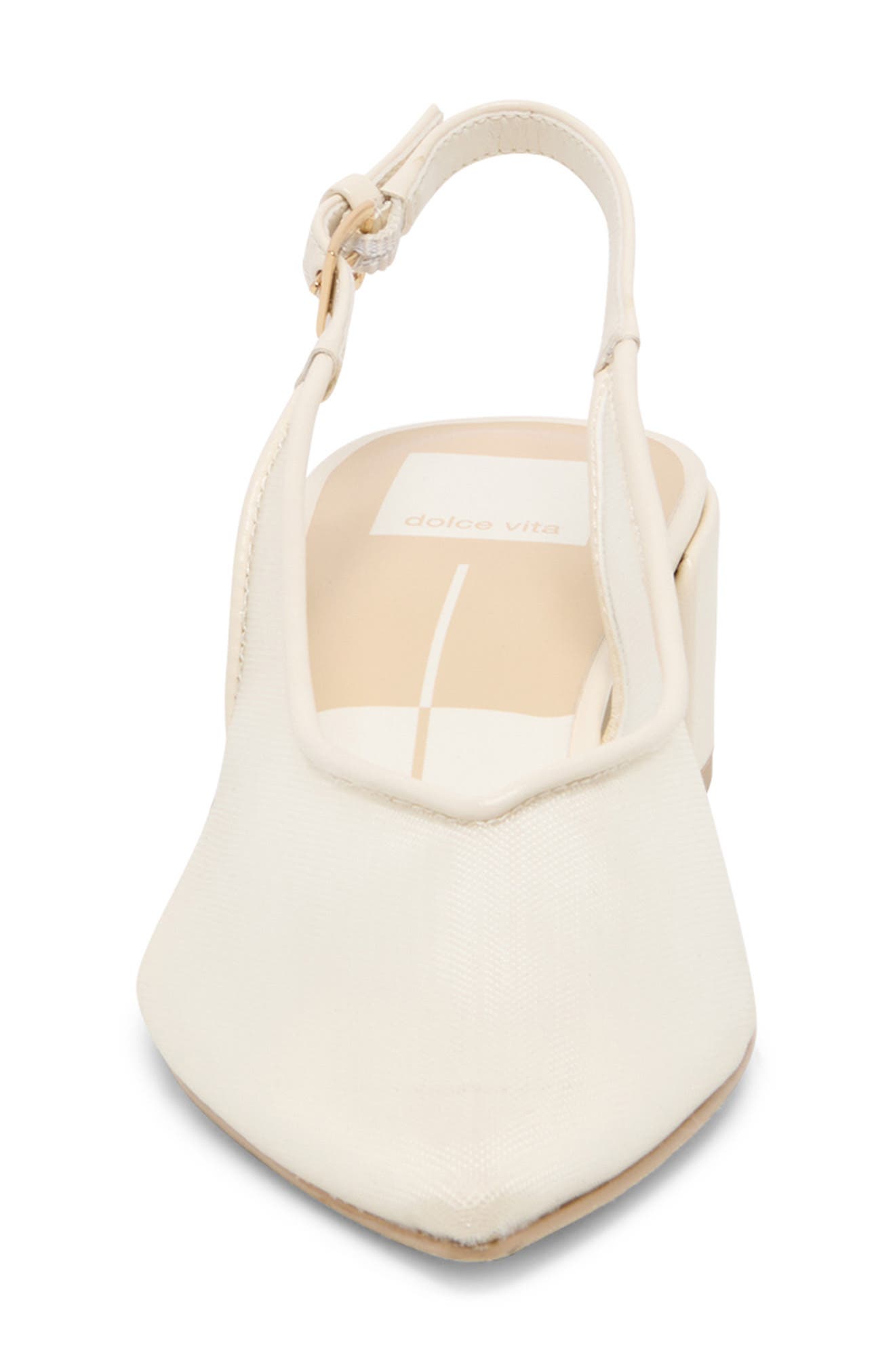 Cenna Pointed Toe Slingback Pump, Alternate, color, OFF WHITE MESH