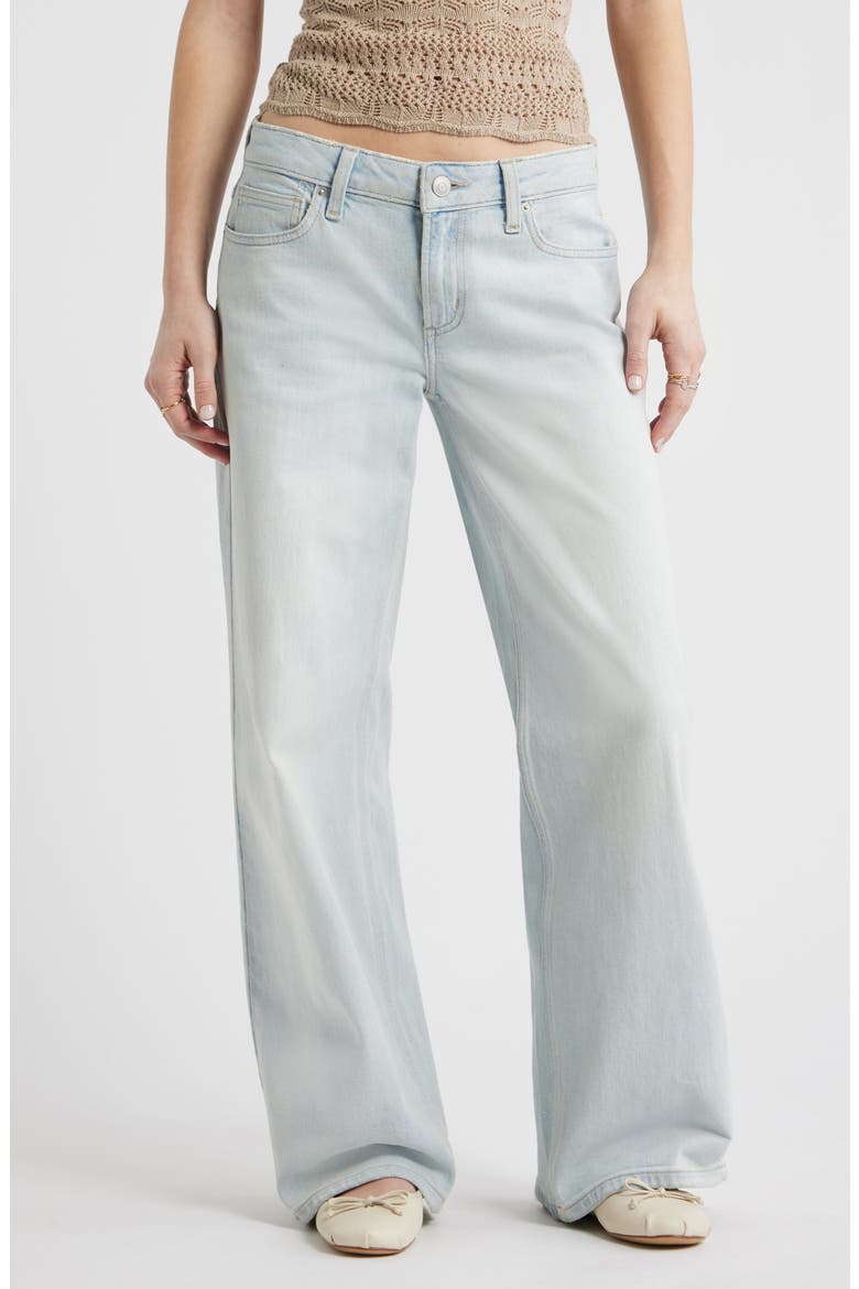 Low Rise Baggy Wide Leg Jeans, Main, color, SUNSET WASH