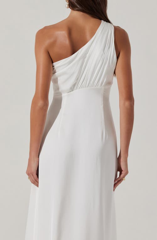 Astr The Label Atolia Draped One-shoulder Gown In White