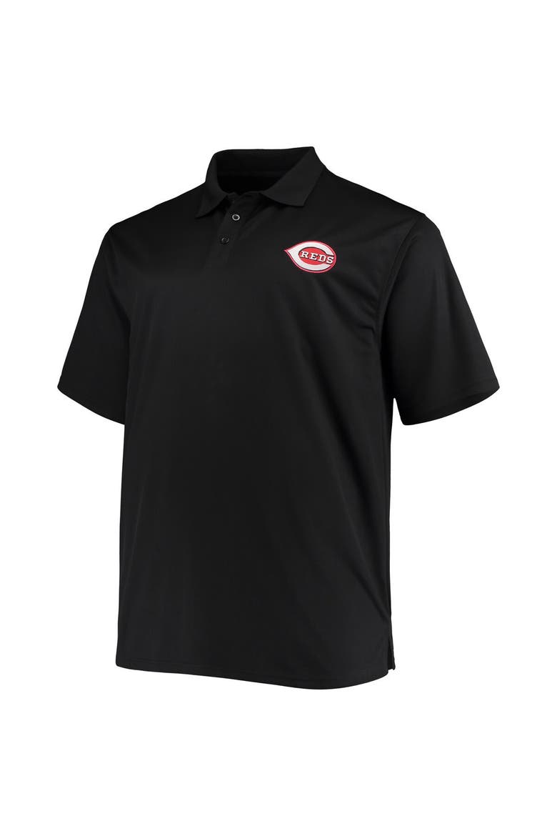 Men's Fanatics Branded Black Cincinnati Reds Big & Tall Solid Birdseye Polo, Alternate, color, Black