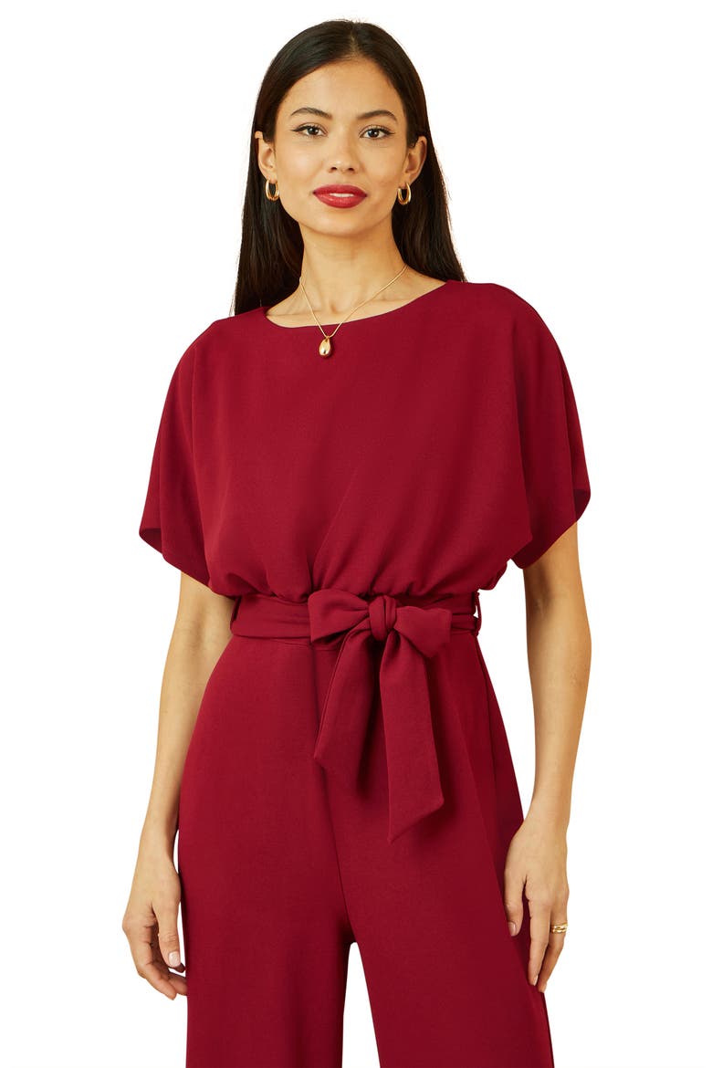Batwing Stretch Jumpsuit, Alternate, color, Burgundy