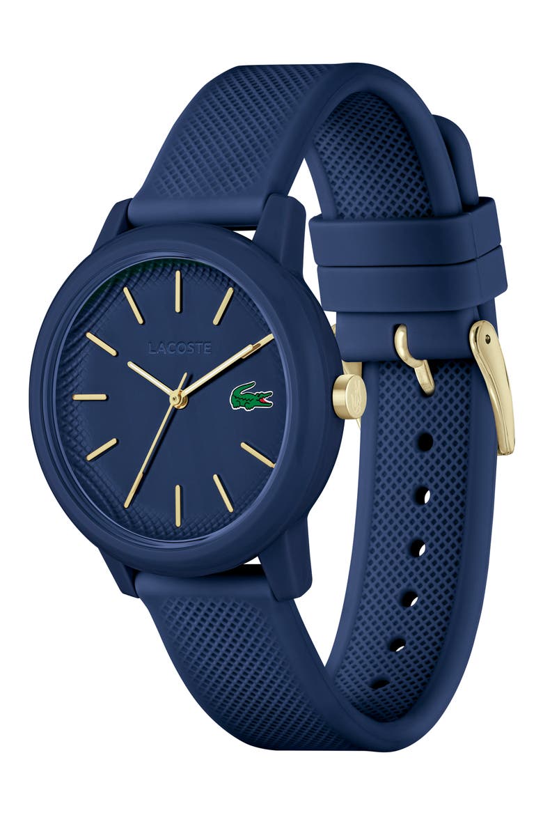 12.12 Silicone Strap Watch, 42mm, Alternate, color, BLUE