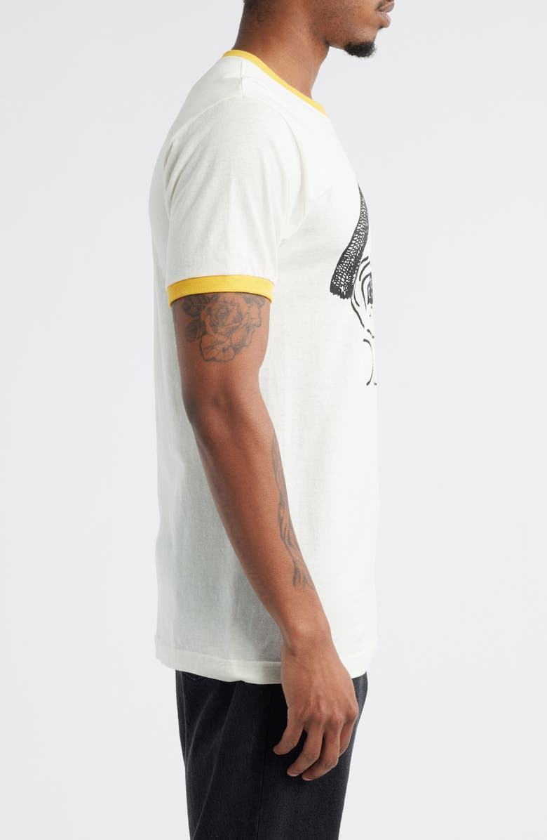 PLEASURES Mouthful Cotton Graphic Ringer T-Shirt, Alternate, color, Natural