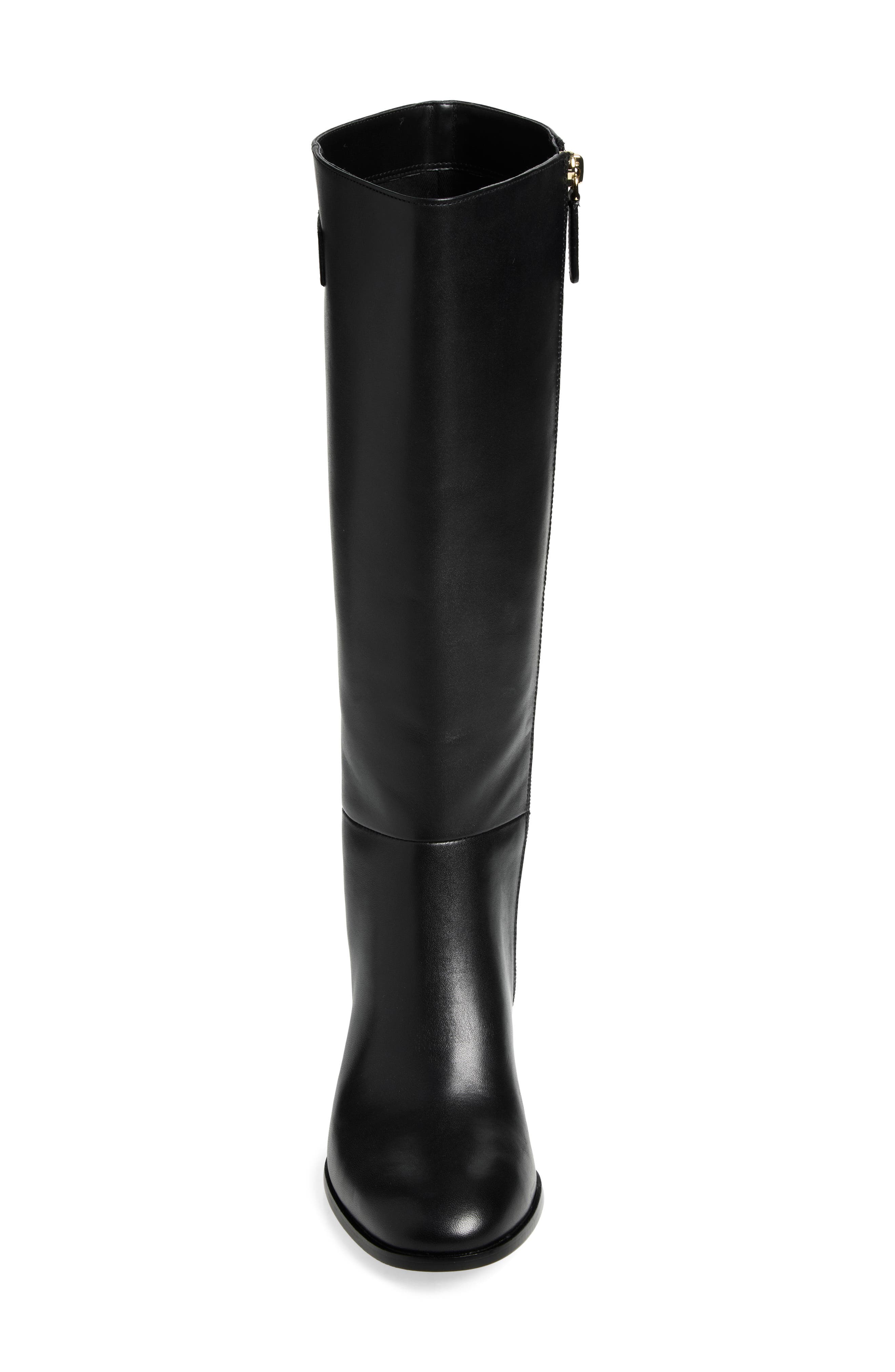 Angie Leather Knee High Boot, Alternate, color, BLACK