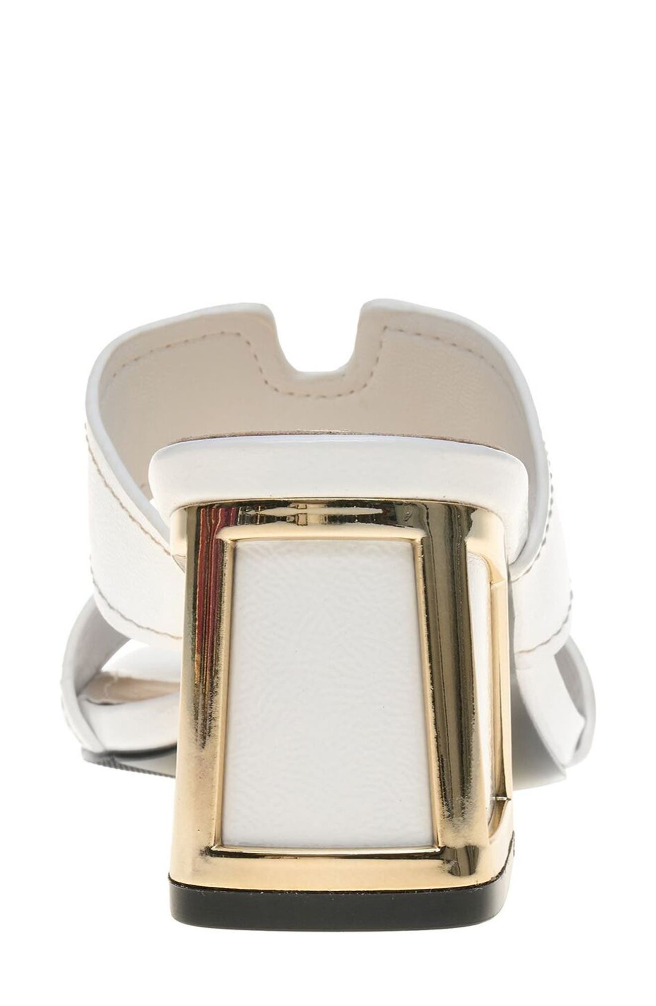 Bright Block Heel Slide Sandal, Alternate, color, WHITE