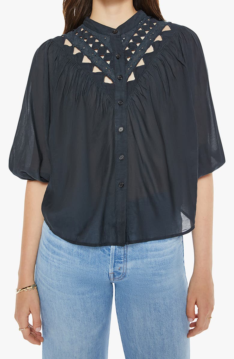 MOTHER The V-Yoke Cotton Blend Shirt, Main, color, Trifecta