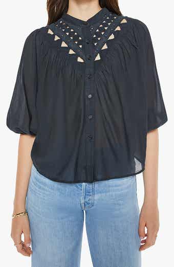 MOTHER The V-Yoke Cotton Blend Shirt