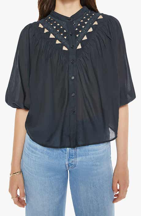 MOTHER The V-Yoke Cotton Blend Shirt