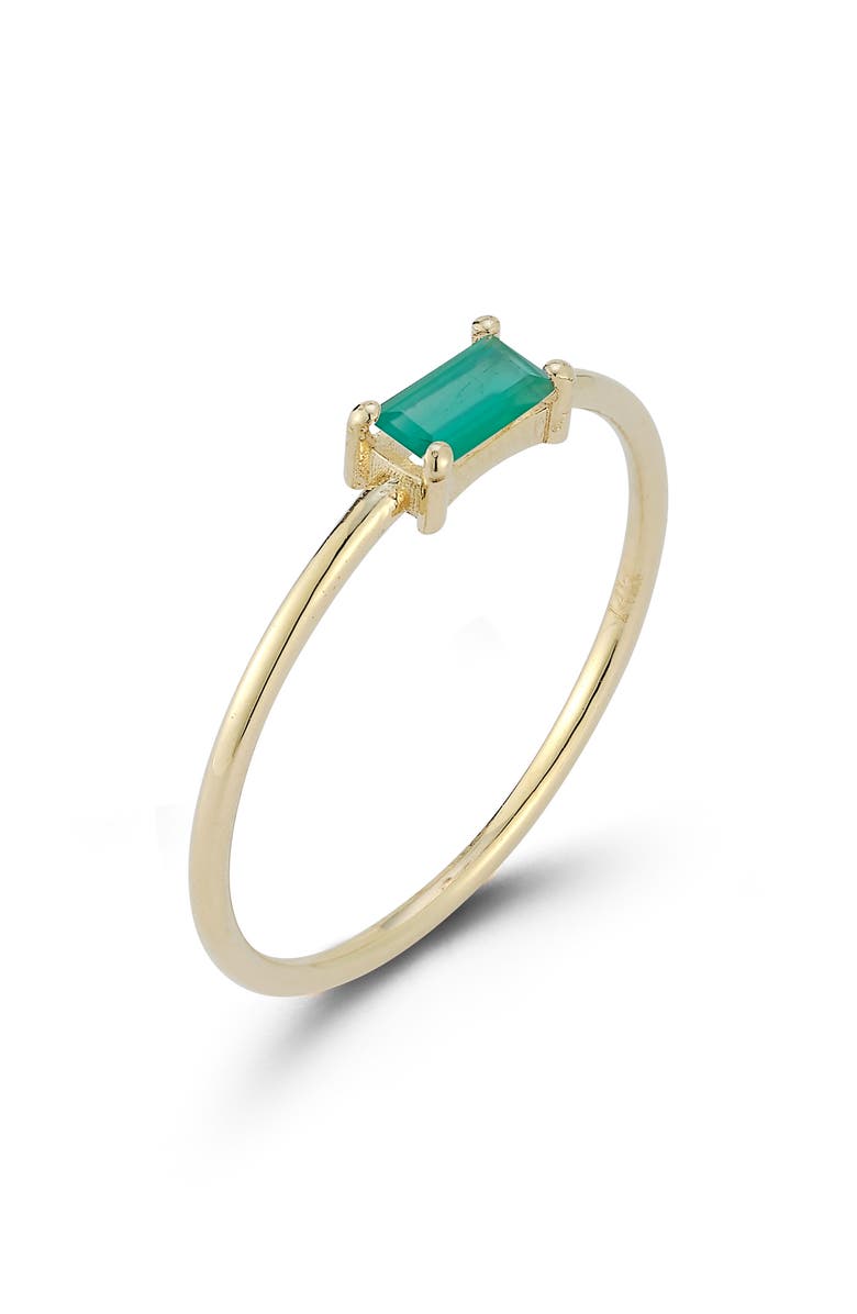 Ember Fine Jewelry 14K Gold Stone Ring, Alternate, color, Gold/Green Onyx