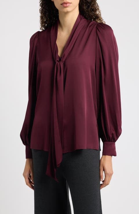 Selena Silk Pussy Bow Blouse