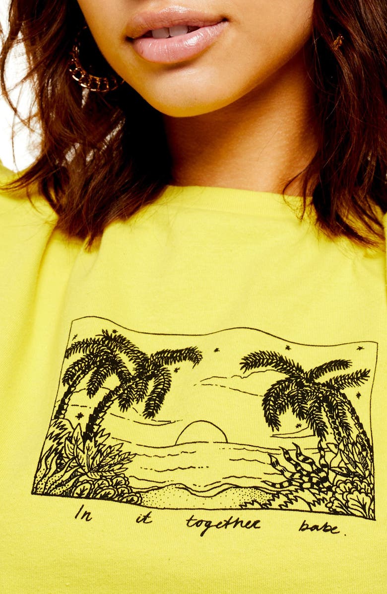 Topshop Sunset Palm Graphic Tee, Alternate, color,