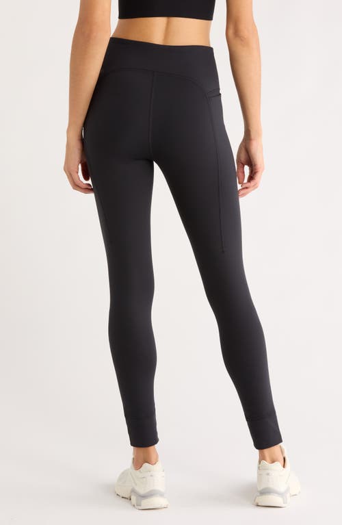 Zella Cozy Tech Pocket Leggings In Brown