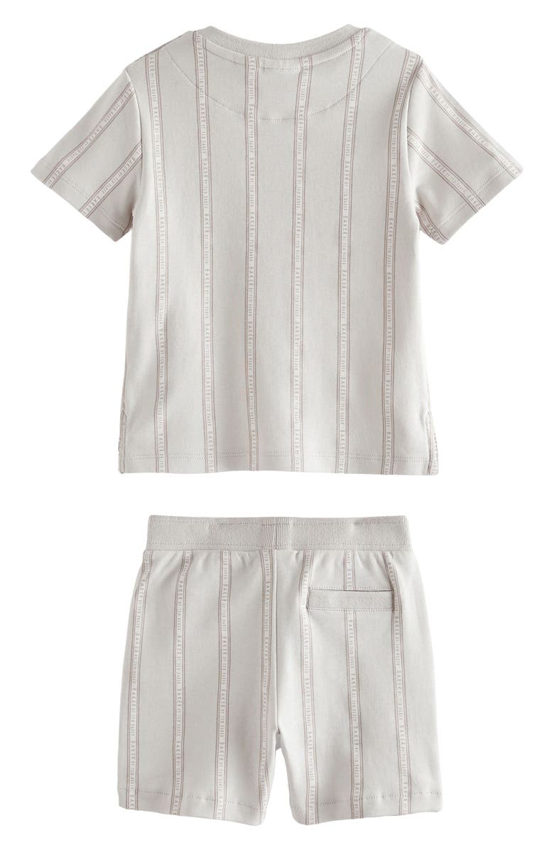 Baker by Ted Baker Kids' Logo Stripe Cotton T-Shirt & Shorts Set, Alternate, color, 