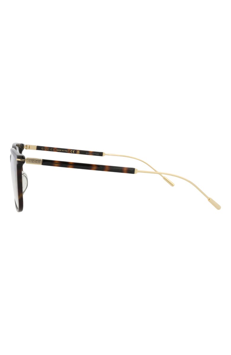 Gucci 56mm Square Optical Glasses, Alternate, color, Havana Gold Transparent