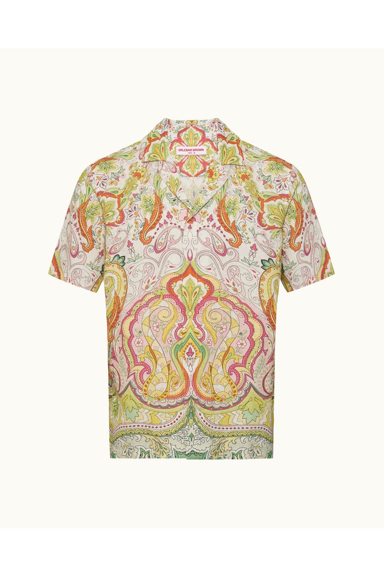 Maitan Linen Relaxed Fit Linen Fairground Shirt, Alternate, color, Multi/Pink