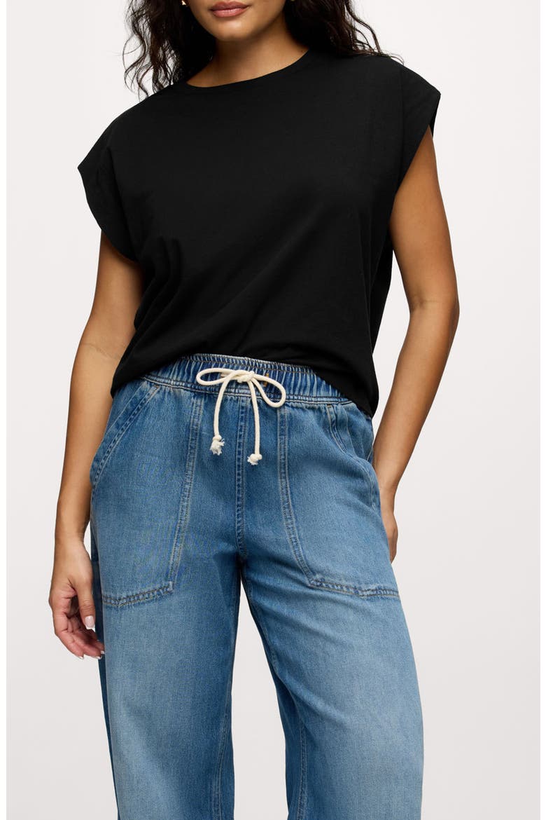 Muscle Cotton T-Shirt, Main, color, BLACK