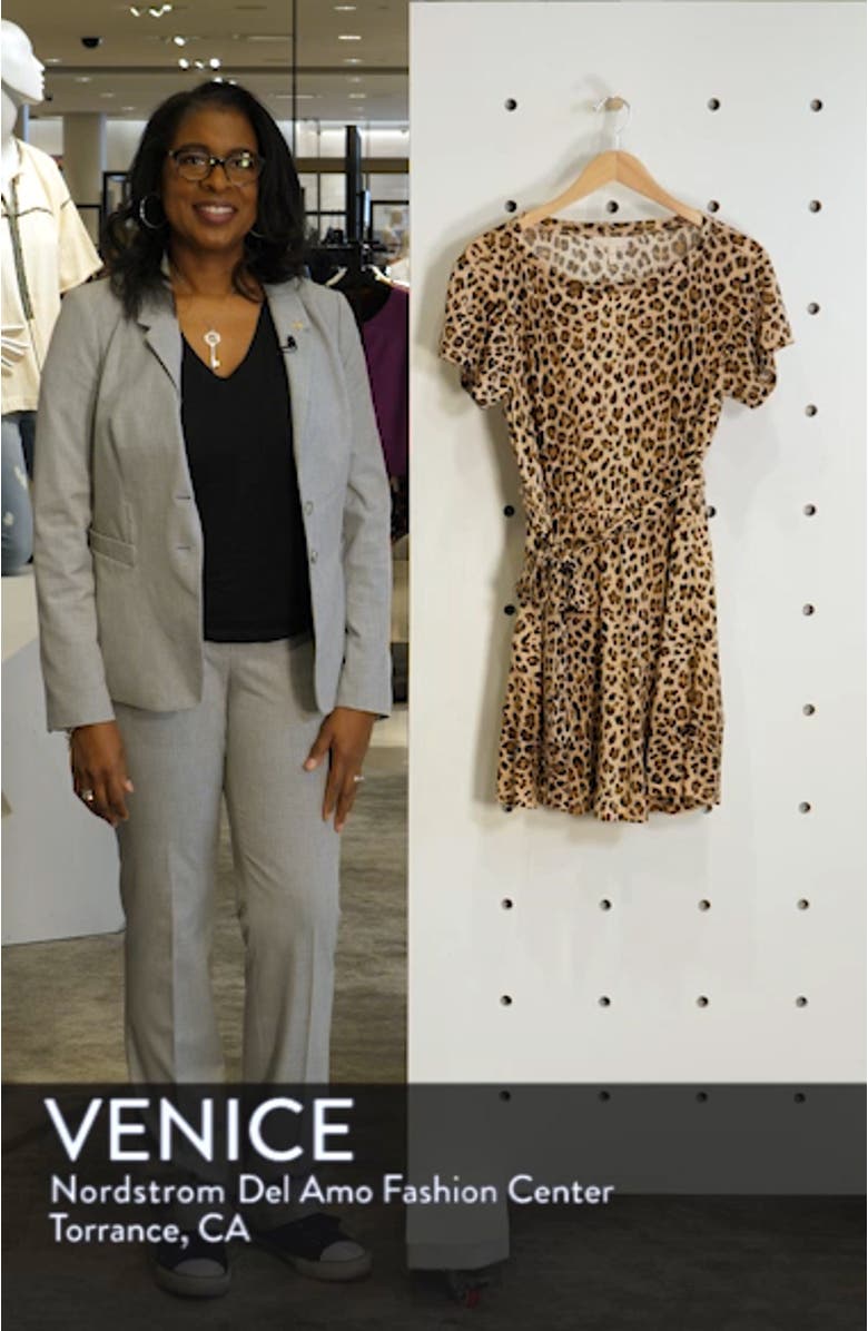 Leopard Print Linen Minidress, sales video thumbnail