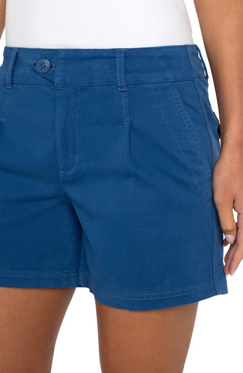 Liverpool Los Angeles Pleated Trouser Shorts In Goddess Blue