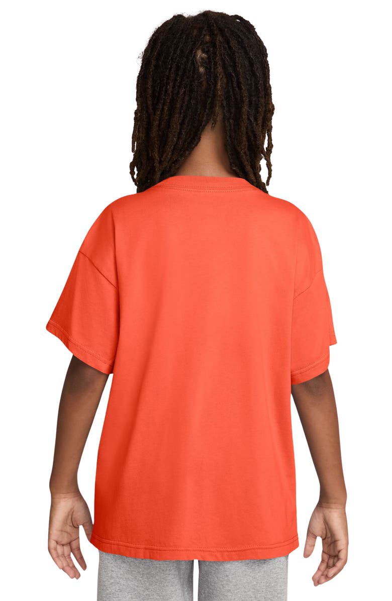 Nike Kids' Sportswear Oval Logo Cotton Graphic T-Shirt, Alternate, color, Turf Orange