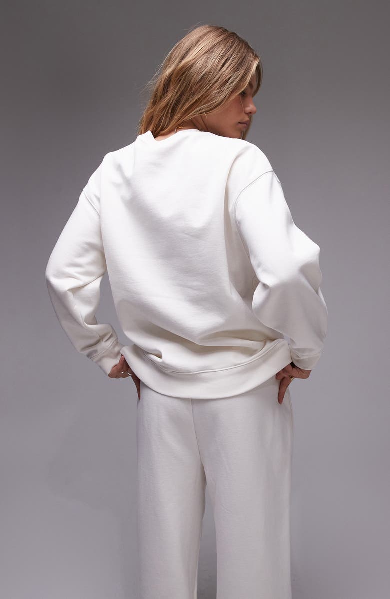 Topshop Stockholm Oversize Sweatshirt, Alternate, color, Cream