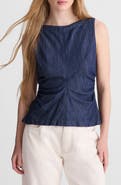 Madewell Ruched Denim Shell Top