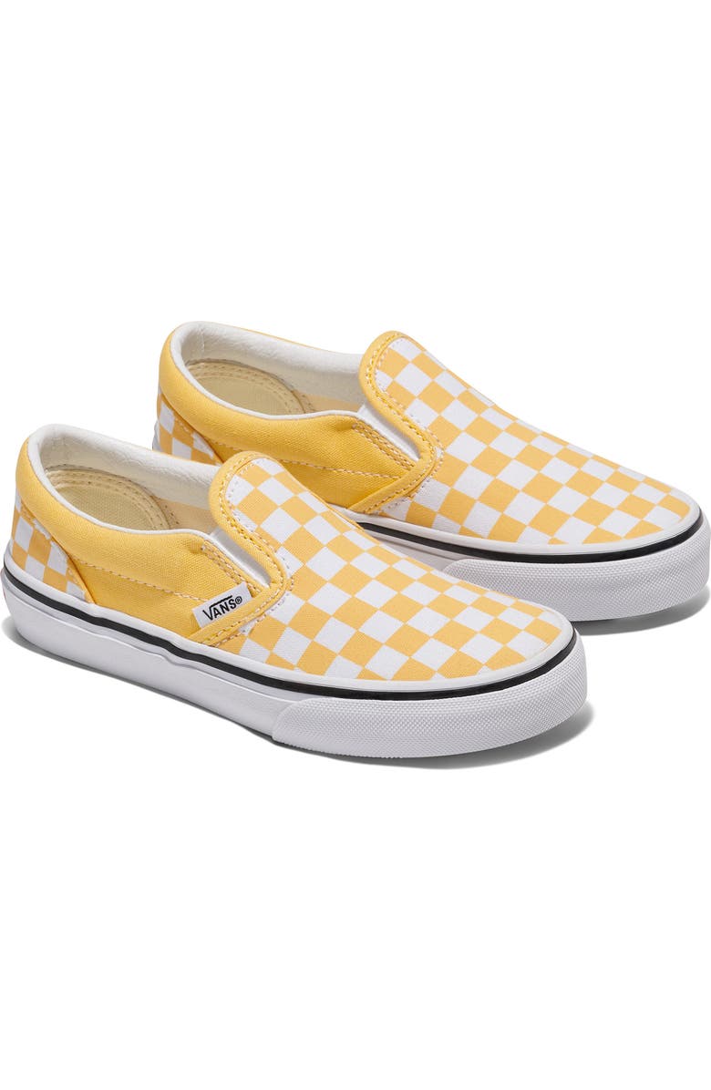 Vans Kids' Classic Slip-On Sneaker, Main, color, Checkerboard Banana Cream