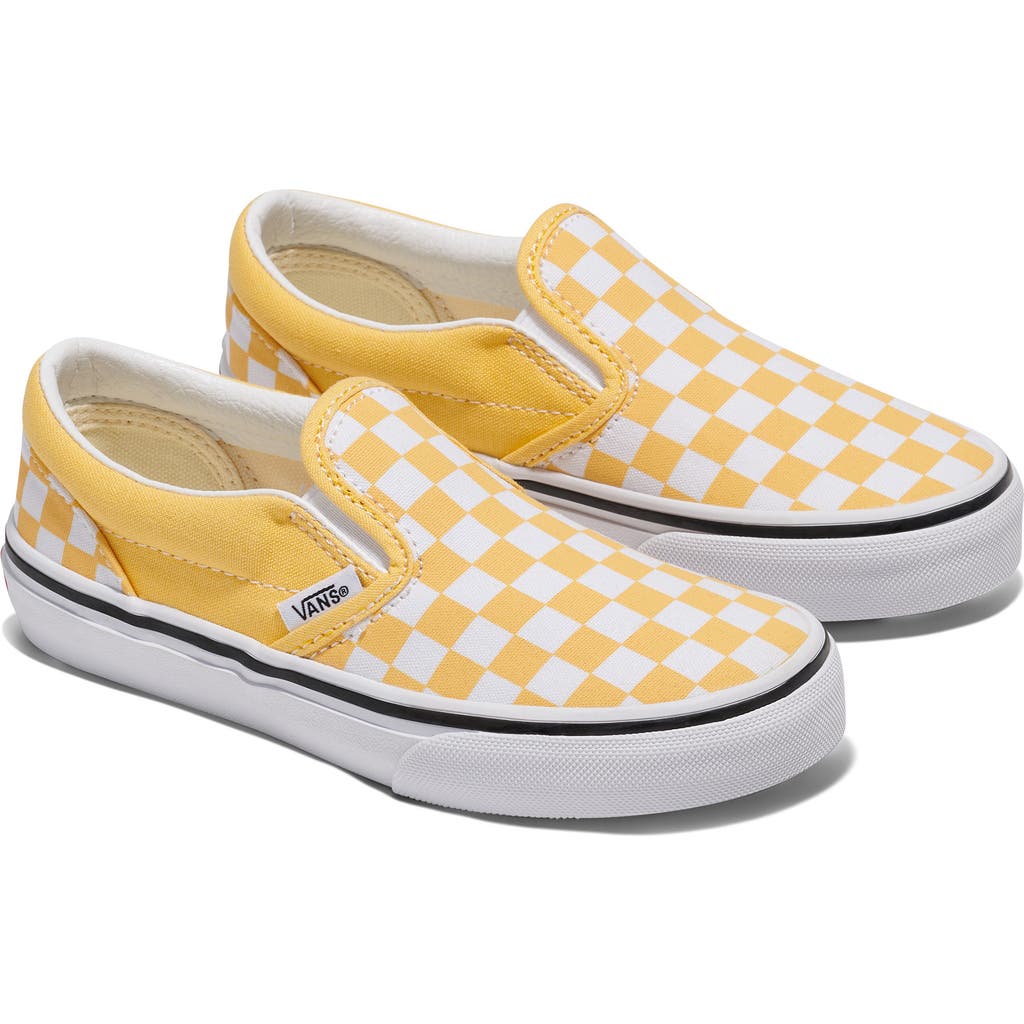 Vans White/yellow Slip-on Sneaker With Check Pattern In Yellow