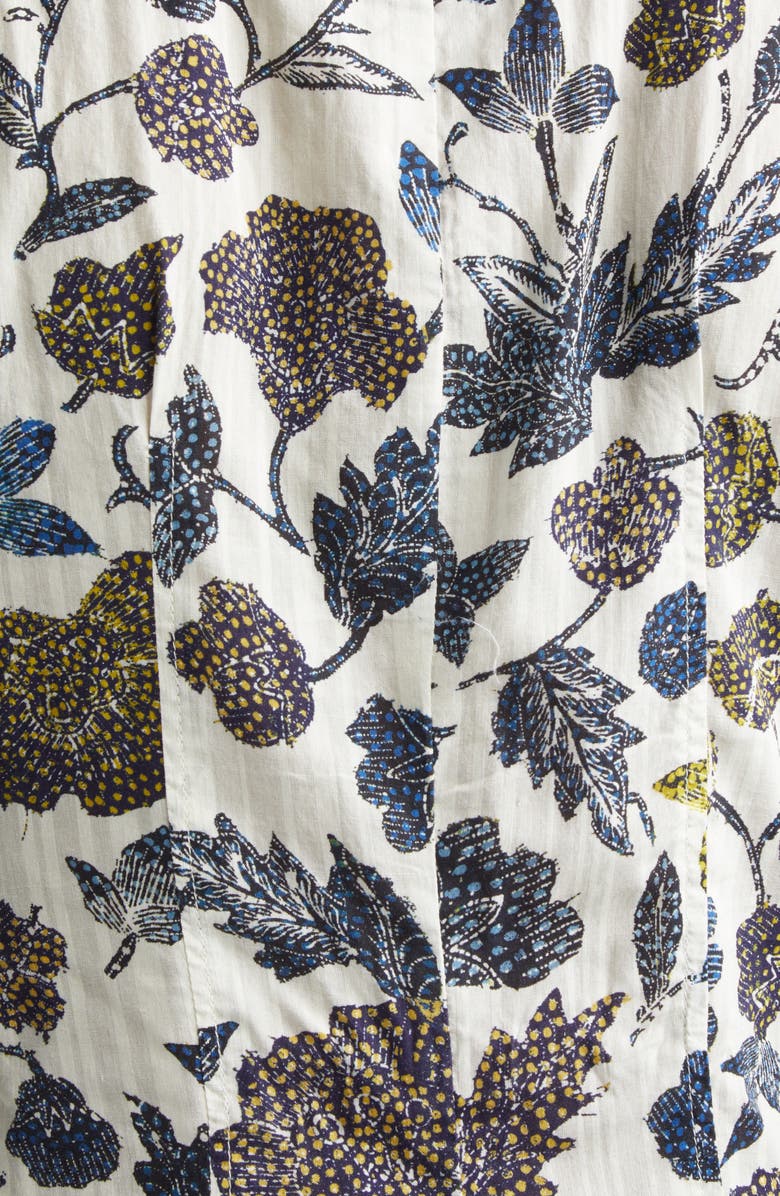 Ulla Johnson Laurentine Floral Print Long Sleeve Dress, Alternate, color, Porcelain