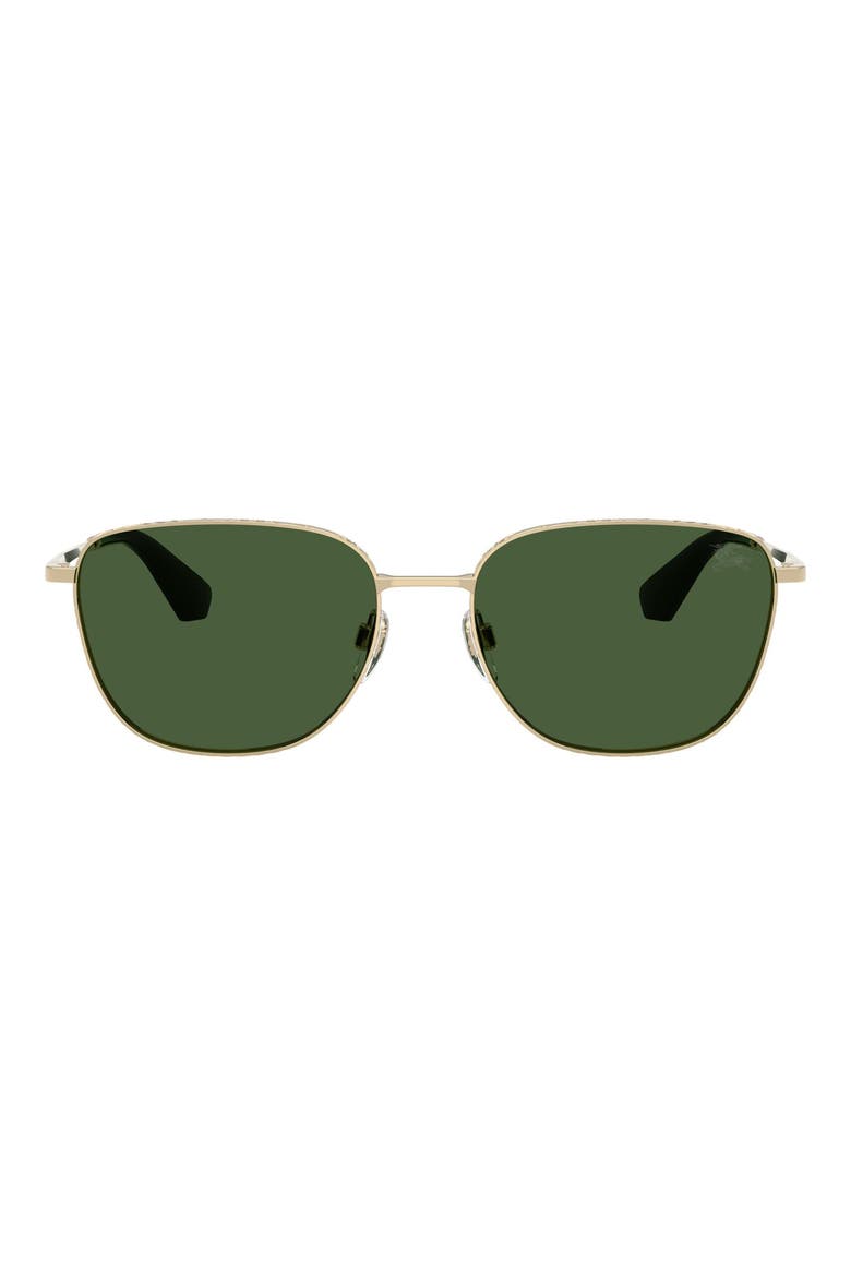 57mm Square Sunglasses, Main, color, LIGHT GOLD / DARK GREEN