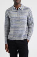 Wax London Alpha Space Dye Quarter Zip Polo Sweater